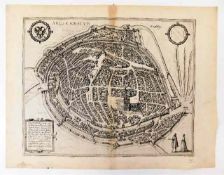 A fine 16thC. map of Strasbourg, France by Brown &