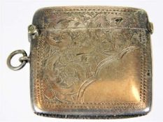 A silver plated vesta case with chased decor 24.6g