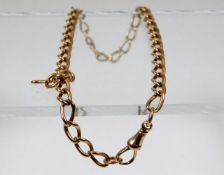 A 9ct gold Albert chain a/f 22.2g