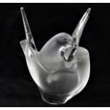 A mid 20thC. Lalique crystal glass dove flower fro