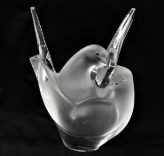 A mid 20thC. Lalique crystal glass dove flower fro