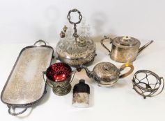 Two 19thC. silver plated teapots, a 19thC. silver