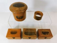 Five pieces of Mauchline ware