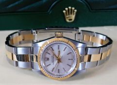 A ladies vintage 1977 stainless steel & gold Rolex