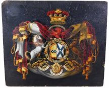 An 18thC. armorial coaching panel 16.5in x 14in
