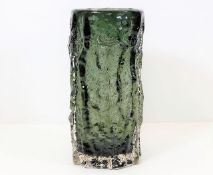A large Whitefriars indigo bark vase by Geoffrey B