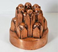 A Victorian copper tower style jelly mould 4.25in