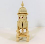 A 19thC. Anglo Indian spice tower with two compart