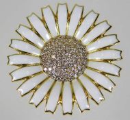 A c.1960 Georg Jensen 18ct gold daisy brooch set w