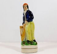 A Staffordshire cricketer figure 6in high