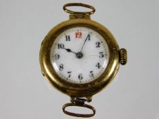 An 18ct gold wrist watch, not running 14.8g