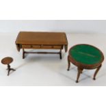 Three pieces of dolls house furniture & a similar