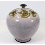 A Doulton stoneware vase of ovoid form 8.75in high