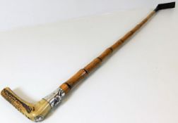 A Swain & Co. London cane riding crop with white m