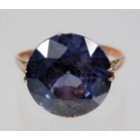 A 14ct gold ring set with synthetic alexandrite, s