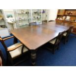 An impressive Victorian extending oak table with s