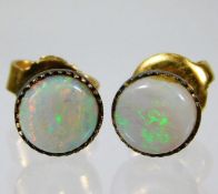 A pair of silver opal earrings 1.2g