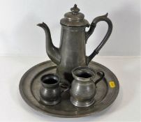 Four pieces of 19thC. pewter wares