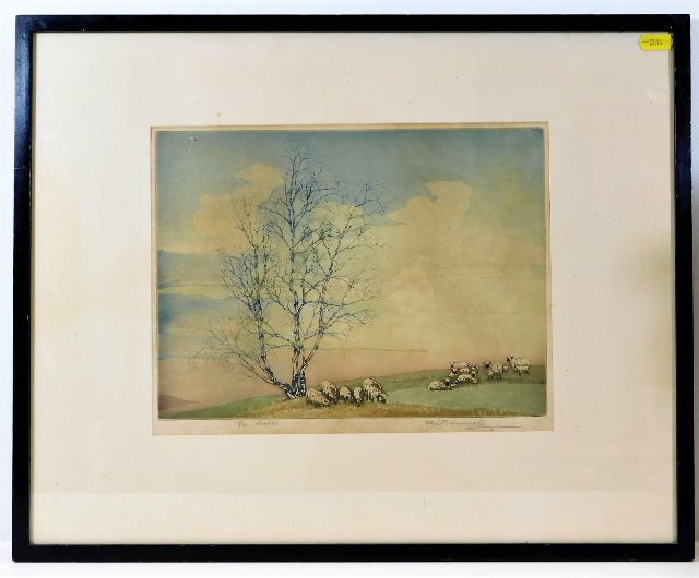 A framed lithograph after Alice Barnwell titled Th