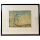 A framed lithograph after Alice Barnwell titled Th