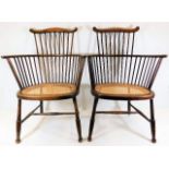 A pair of c.1900 cane seat stick back Windsor styl