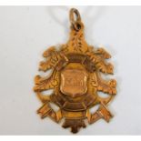 A 9ct gold S.D.C.A football medal won by Mr. A. Sc