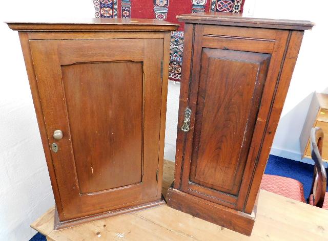 A c.1900 mahogany pot cupboard & one other cabinet