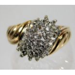 A 9ct gold ring with approx. 0.5ct diamond setting