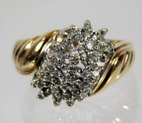 A 9ct gold ring with approx. 0.5ct diamond setting
