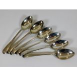 A set of six matching heavy gauge silver tea spoon