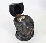 A 19thC. German carved Black Forest inkwell 4.375i