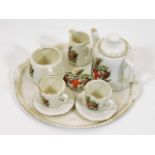 A Gemma crested ware dolls house porcelain tea set