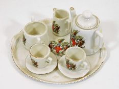 A Gemma crested ware dolls house porcelain tea set