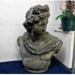 A reconstituted stone bust 25in high