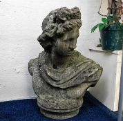 A reconstituted stone bust 25in high