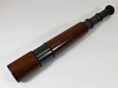 A large three draw WW2 military issue telescope wi