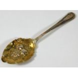 A silver grapefruit spoon with gilded bowl 22.6g