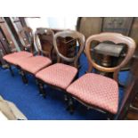 Four Victorian mahogany balloon back dining chairs