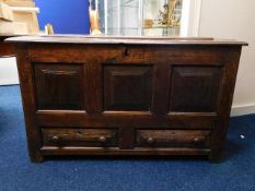 An 18thC. oak coffer