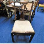 An 18thC. Hepplewhite style chair, upholstered sea
