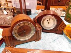 Two art deco mantle clocks