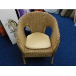 A wicker armchair