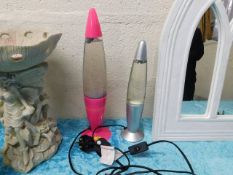 Two modern lava lamps