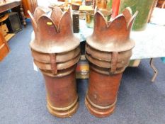 A pair of very large 19thC. chimney pots, one with