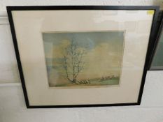 A framed lithograph after Alice Barnwell titled Th