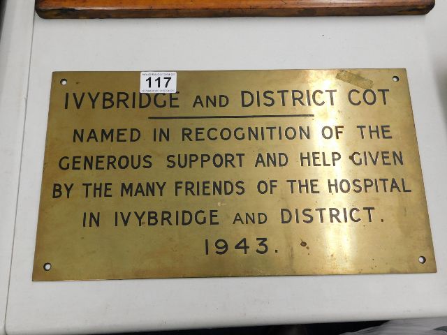 A 1940's South Hams wartime brass plaque