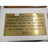 A 1940's South Hams wartime brass plaque