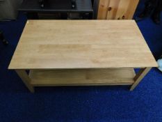 A hardwood beech coffee table