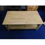 A hardwood beech coffee table