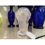 A small Lalique style frosted glass vase by Baccha